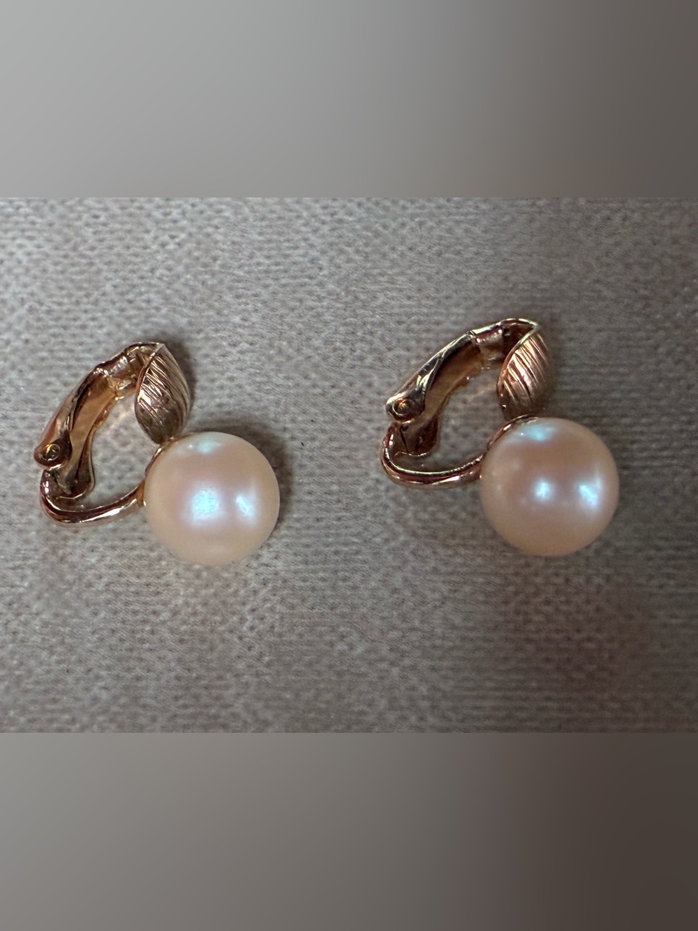 Classic Pearl Clip-On Earrings in Cream and Gold
